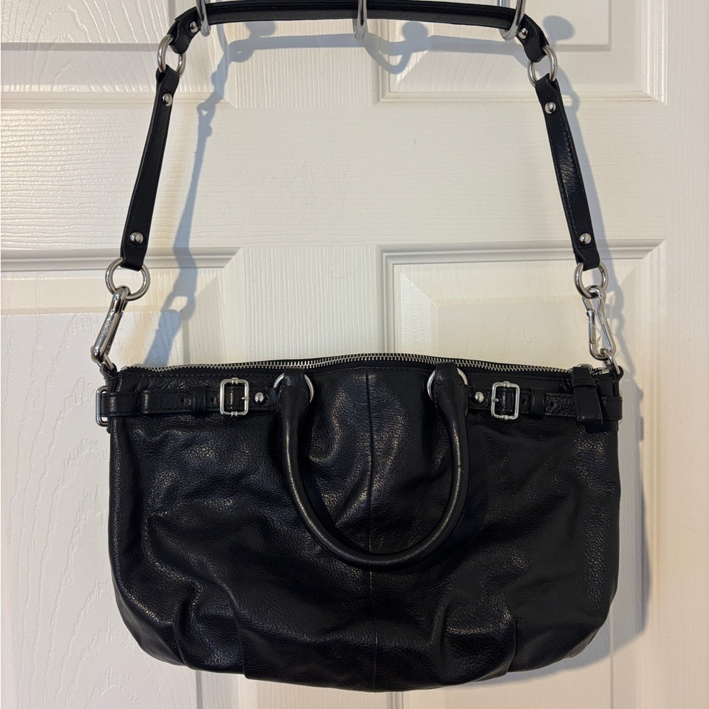 Super Stylish Coach Madison Black Leather Convertible Satchel W Shoulder Strap - Picture 5 of 9